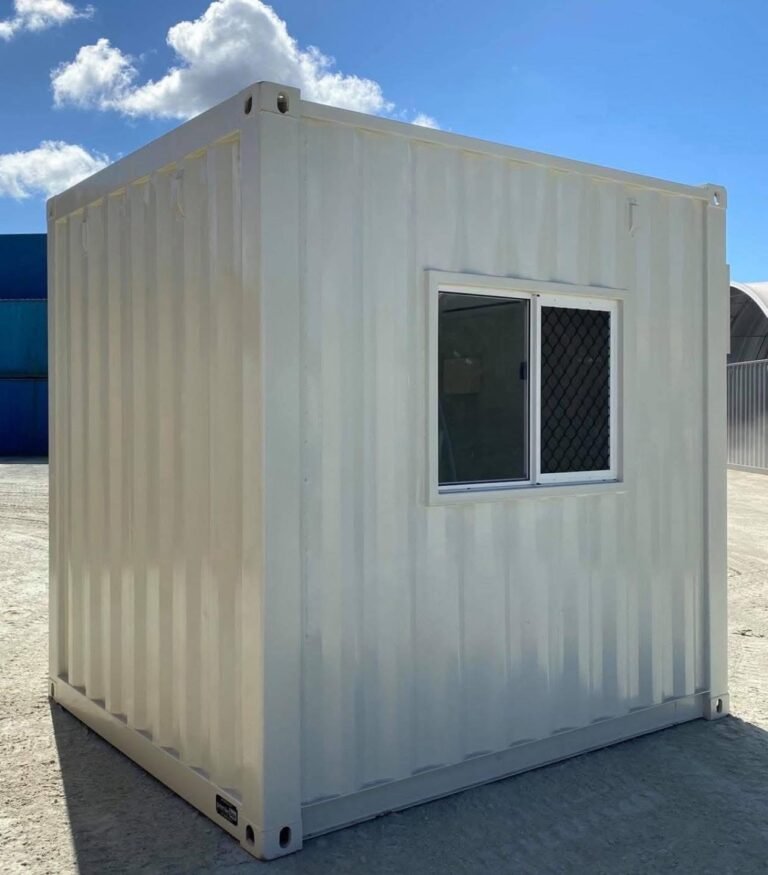 10ft Modified Shipping Container Office with Air Conditioning – White - Image 4