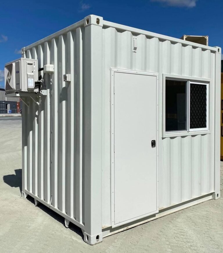 10ft Modified Shipping Container Office with Air Conditioning – White - Image 5